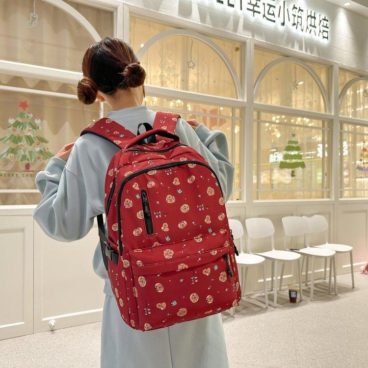Schoolbag Korean version of the new niche Mori literary floral small fresh girl schoolbag junior high school student travel backpack