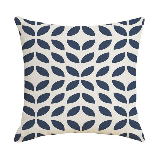 Geometric Pillow Cover, Washed Linen Look Throw Pillow Case with Hidden Zipper, Minimalist Cushion Cover for Sofa, Bed, Office, Cozy Home Decor