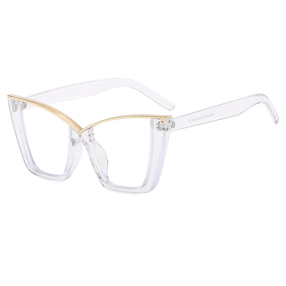 Oversized Cat Eye Glasses Women Trendy Vintage Blue Light Blocking Eyewear Brand Design Chic Non-prescription Eyeglasses