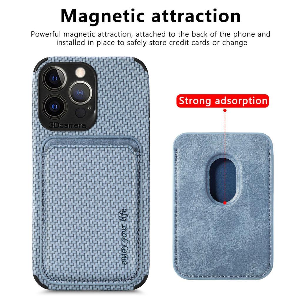 Für Apple iPhone 14 13 12 11 Pro Max XR XS Handyhülle Magnetische Kartenhülle Magsafe Kartenbeutel Schutzhülle mit Fasermuster