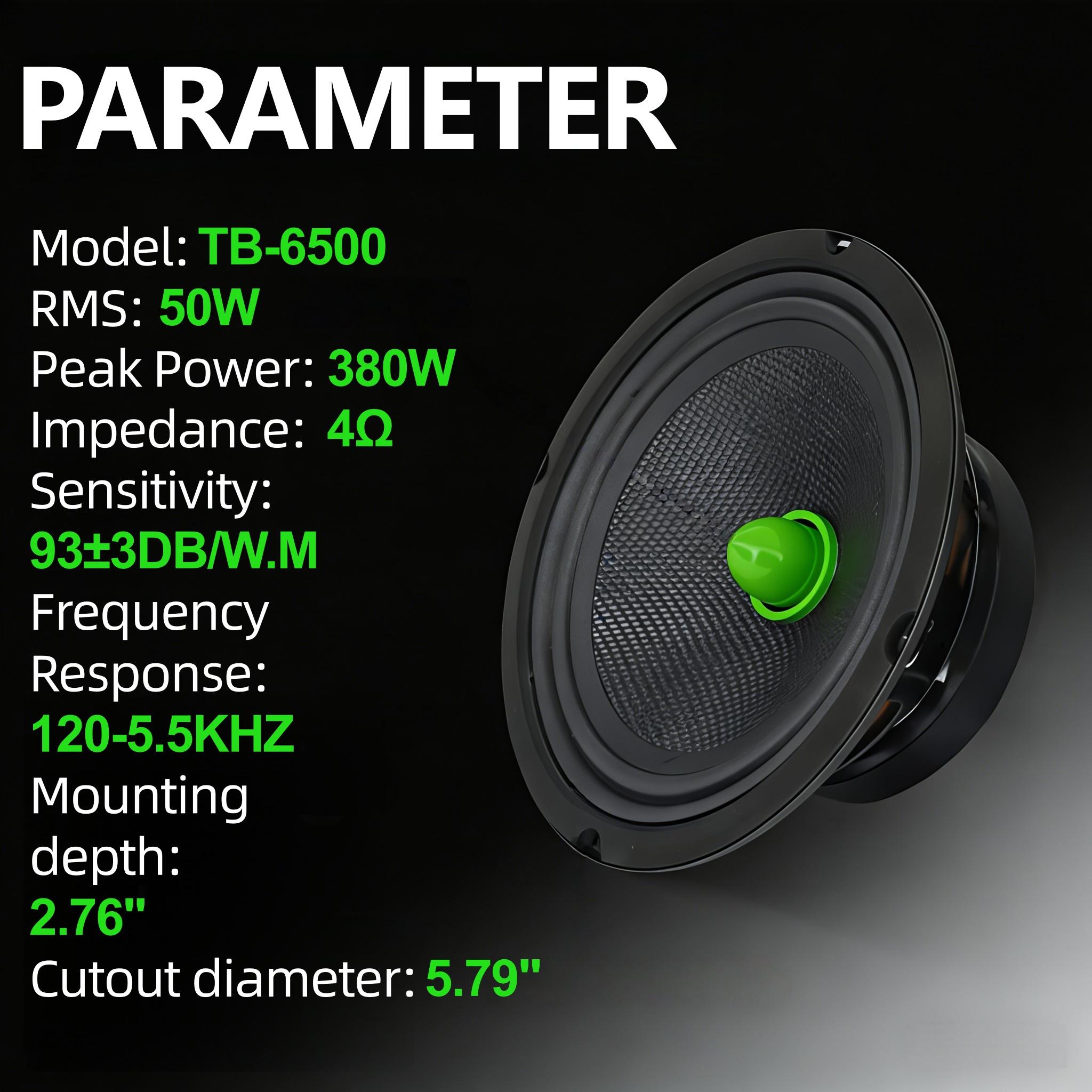 

1 Pair 6.5-inch Car Coaxial Speakers MAX 380W High-power HIFI Sound Quality Professional Speaker TB-6500 Universal Model 6.5inch