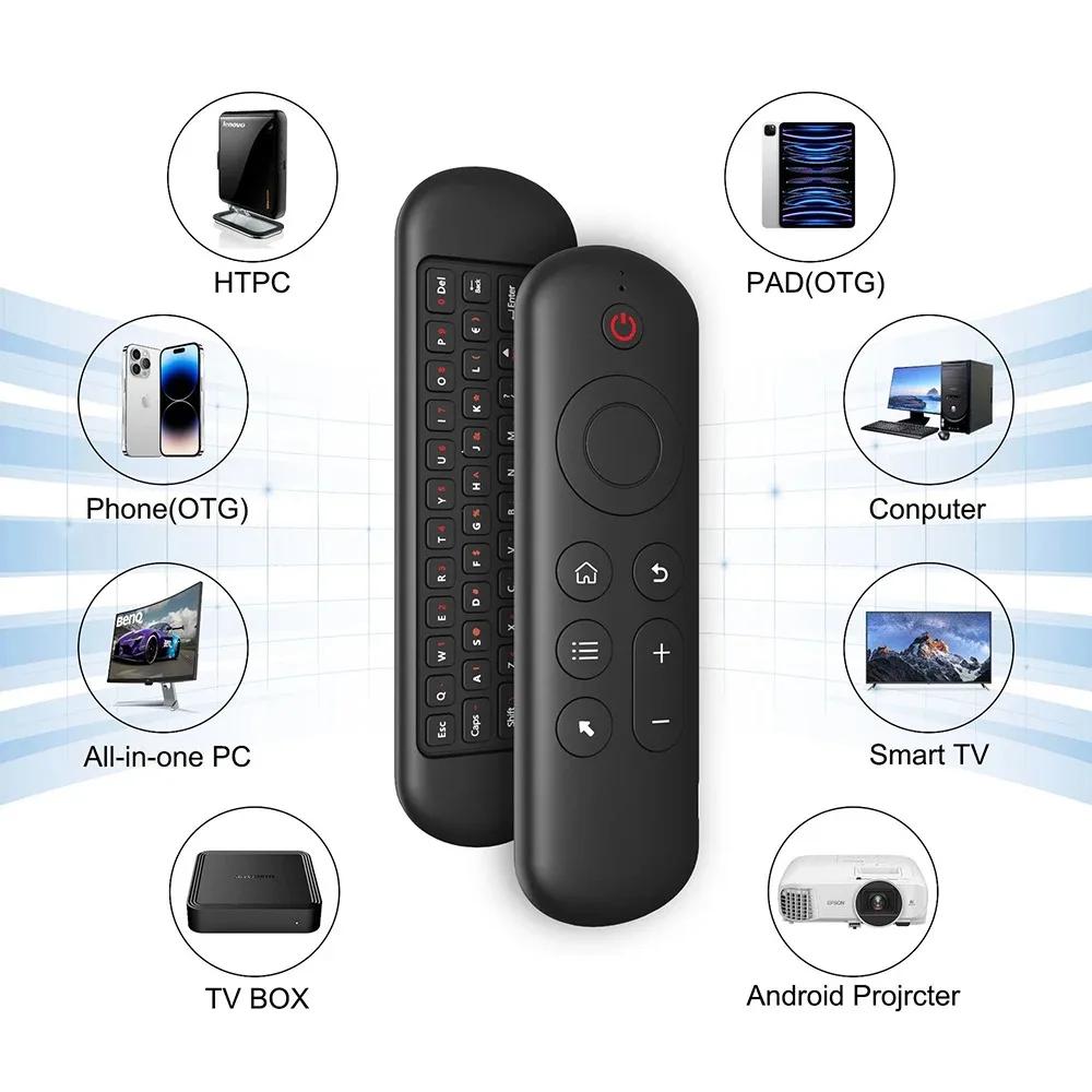 2.4GHz Wireless M5 Air Mouse Bluetooth5.2 Mini Keyboard Voice Backlit Remote Control IR Learning Remote Control for PC Android