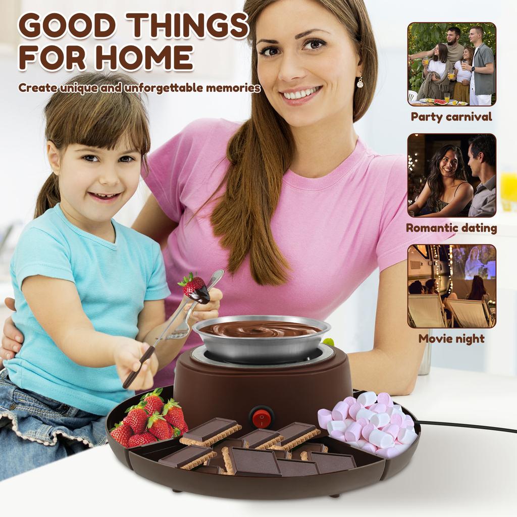 Electric Smores Maker Tabletop Indoor with 4 Detachable Trays and 4 Forks Flameless Electric Marshmallow Roaster for Movie Night