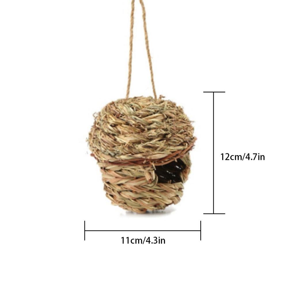 Vogelnest Naturstroh Gewebter Eierkäfig Outdoor Garten Dekoratives Hängehaus Kleines Nest