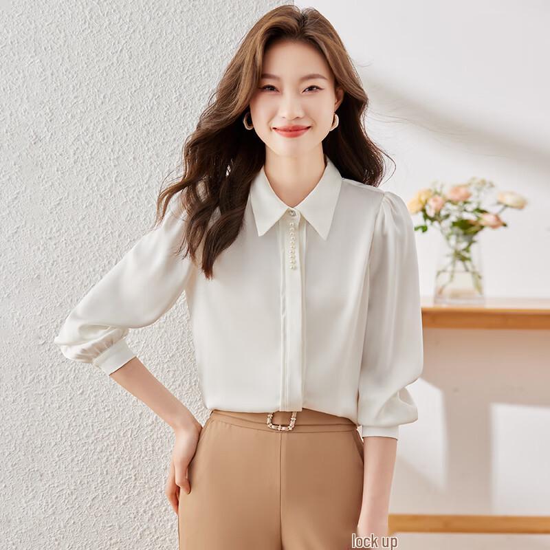 Troyman Women s Elegant French Style Long-Sleeve Blouse XL
