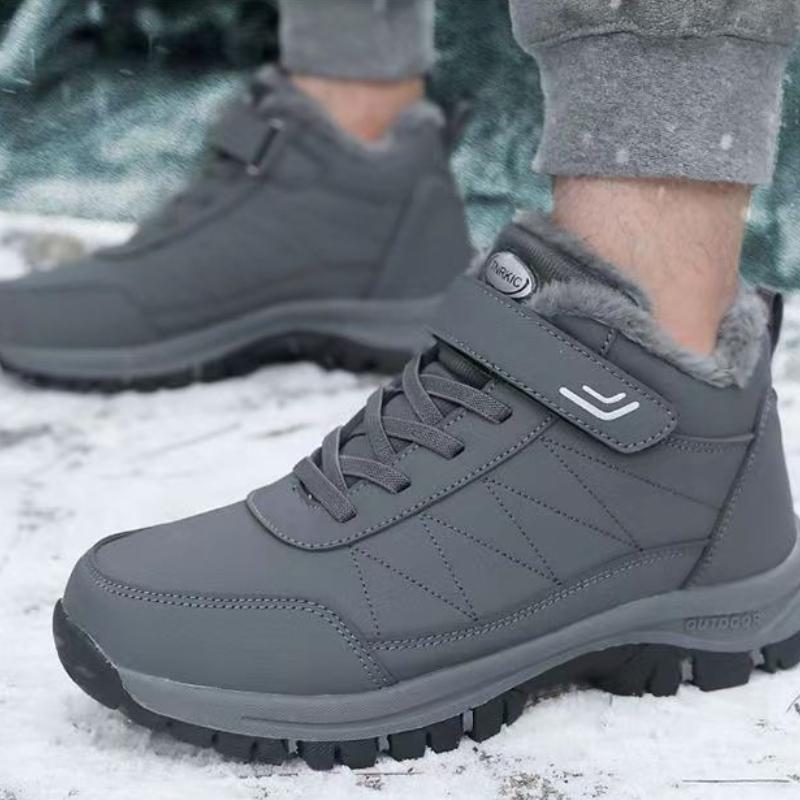 

Autumn Winter Fashion New Collection with Velvet Warm Soft Bottom Elderly Boots Anti Slip Lightweight Dad s Walking Snow Boots 39 сірий колір