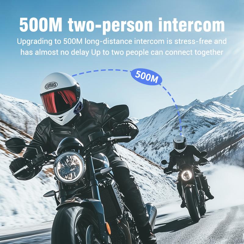 Motorcycle Helmet Headset Bluetooth Handsfree Kit LCD Digital Display FM Function Waterproof Level IPX6 Noise Reduction