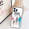 Baby Mom Daughter Girl Son Dad Case For iPhone 11 12 13 14 16 15 Pro Max Mini X XS Max XR Plus Cover Coque