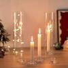 Kerzenständer Klar Kurz Konisch Kerzenhalter für Tischmittelstück Hochzeitsparty Advent Weihnachten Heimdekorationen