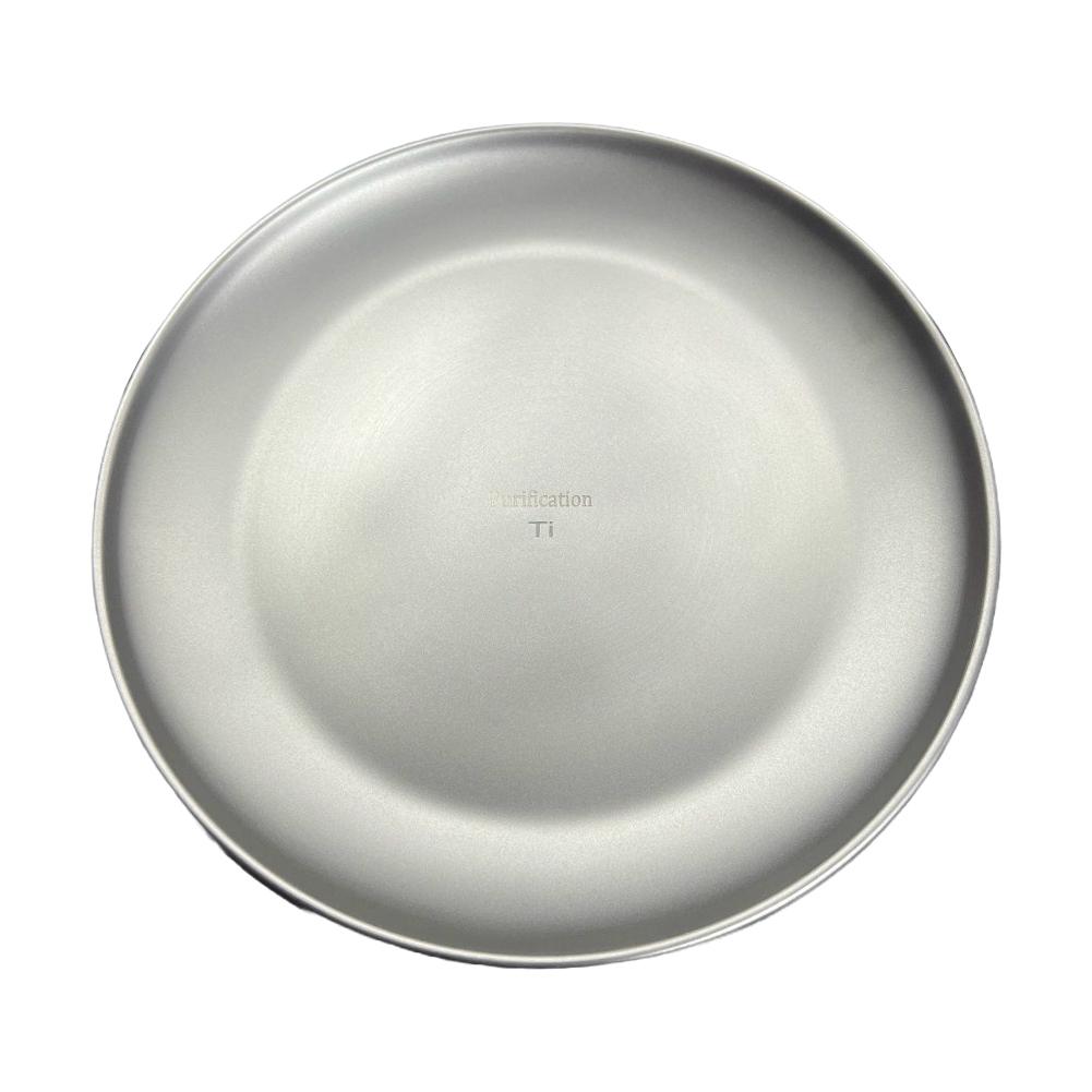 Titanium Camping Plate Lightweight Camping Plate For Barbecue Home Dinnerware Round Frosted Picnic Gear Reusable Tableware