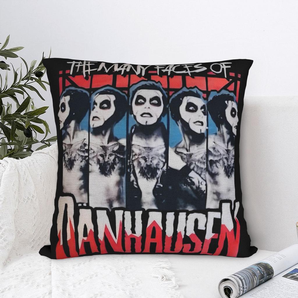 The Many Faces Of Danhausen Square Pillow Cases Cushion Covers Awesome Zipper Decorative Pillowcase for Home 40*40cm