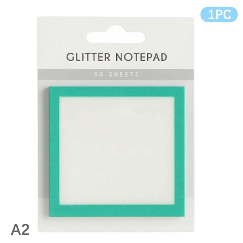 1 Pc Sparkle Sticky Notes Self Adhesive Clear Notes Pastel Waterproof Note Memo Pads, Small To Do List, Office Supplies