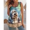 Large Size Women's Summer Sleeveless 3D Floral Loose Vest Fashionable Comfortable Breathable Vest