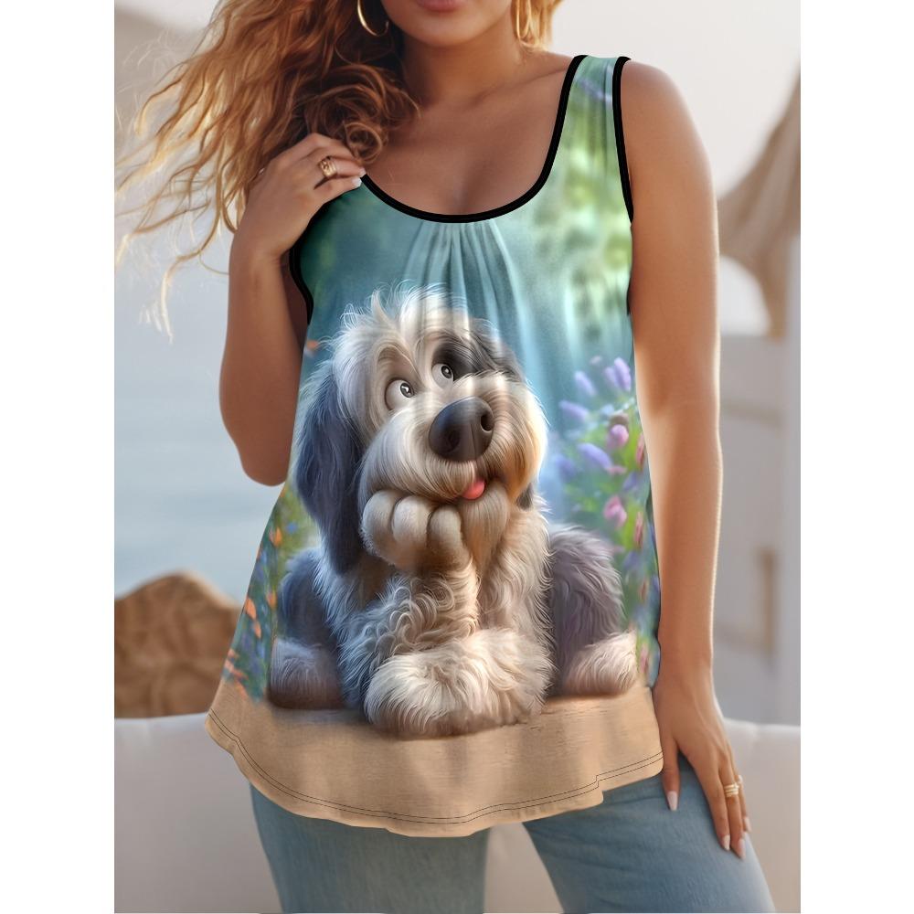 Женский летний свободный жилет большого размера без рукавов с 3D-цветочным принтом, модный, удобный, дышащий S