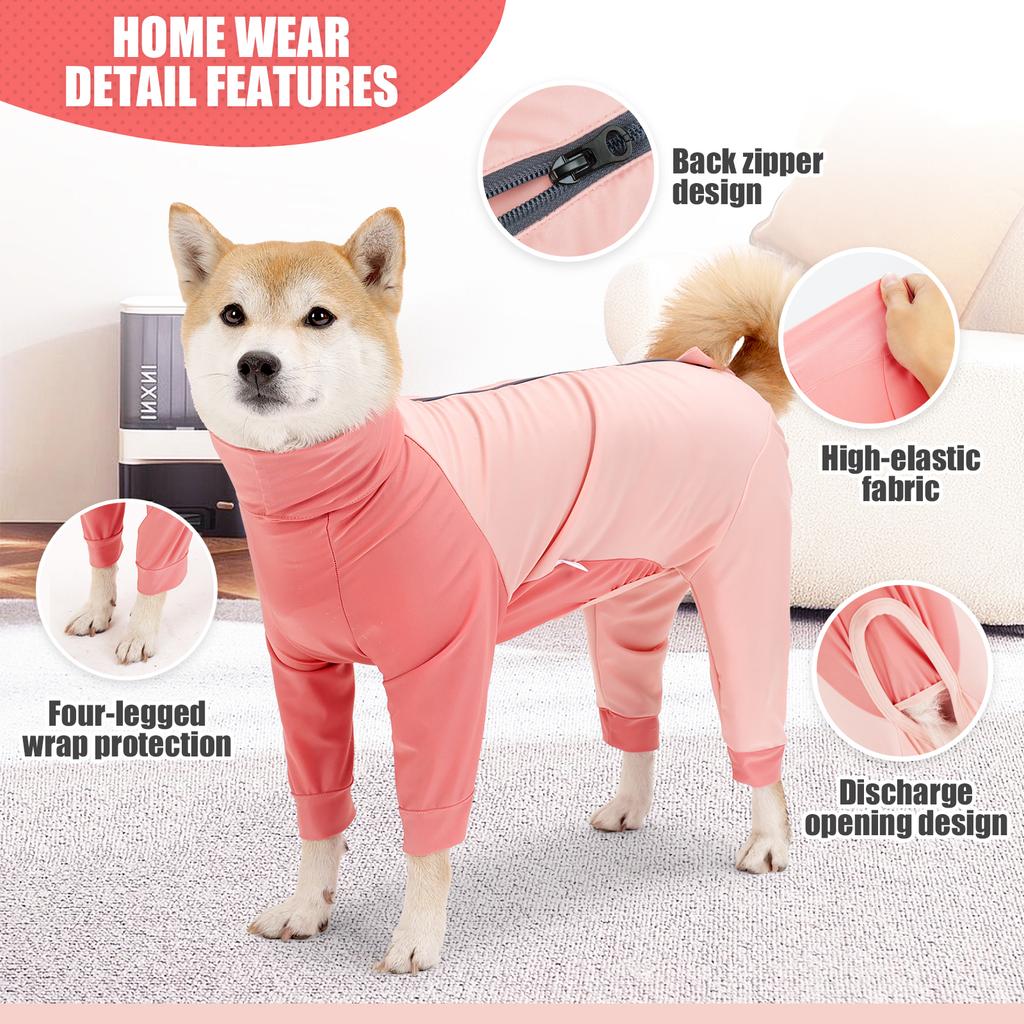 Hund Vierbeiniger Pyjama Haustier Hund Jumpsuit Anti-Haarausfall Baumwollkleidung Pyjama für Kleine Mittelgroße Große Hunde Haustierpflege Kleidung