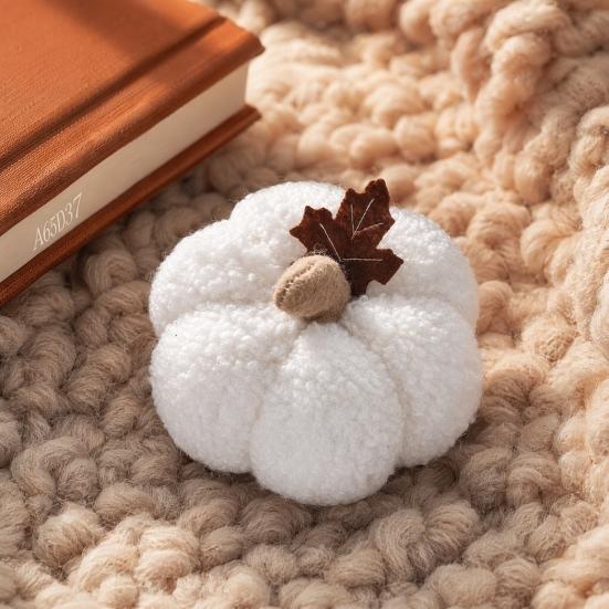 Yousheng Plush Pumpkin, with Maple Leaf Decor Halloween Decoration, 3D Pumpkin Throw Pillow, Soft Cute Harvest Festival Home
