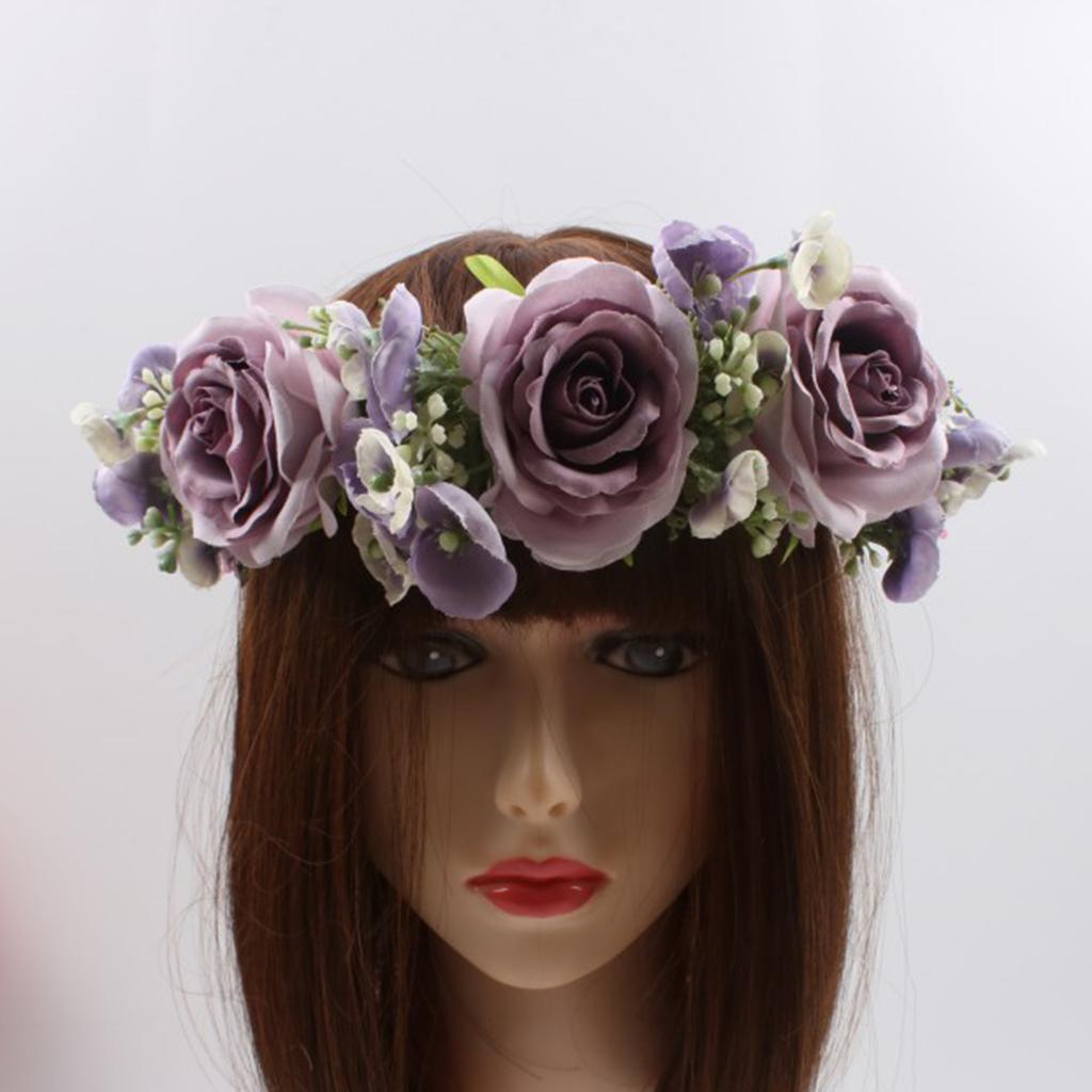 Bridal Flower Crowns For Wedding Floral Garland Crowns Hair Wreath Boho Flower Headbands Women Bridal Floral Headbands