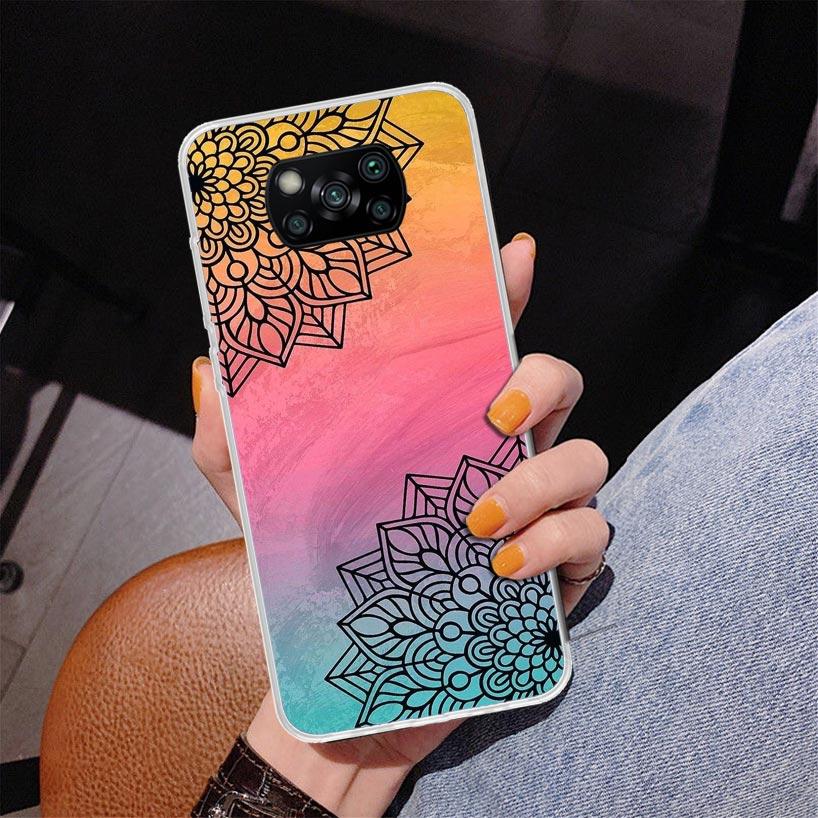 Totem Mandala Colorful Flower Phone Case For Xiaomi Poco X7 X6 X5 Pro F7 Ultra Redmi 15C 15 13C 13 12C 12 10 10A 10C 9 9A 9C 9T