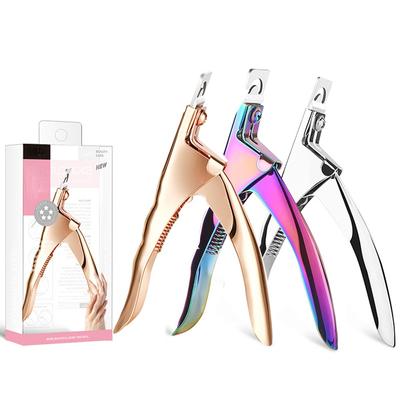 Coupe-ongles professionnel coupe-ongles en acrylique à bord droit, pointes de manucure, coupe à la Guillotine pour faux ongles