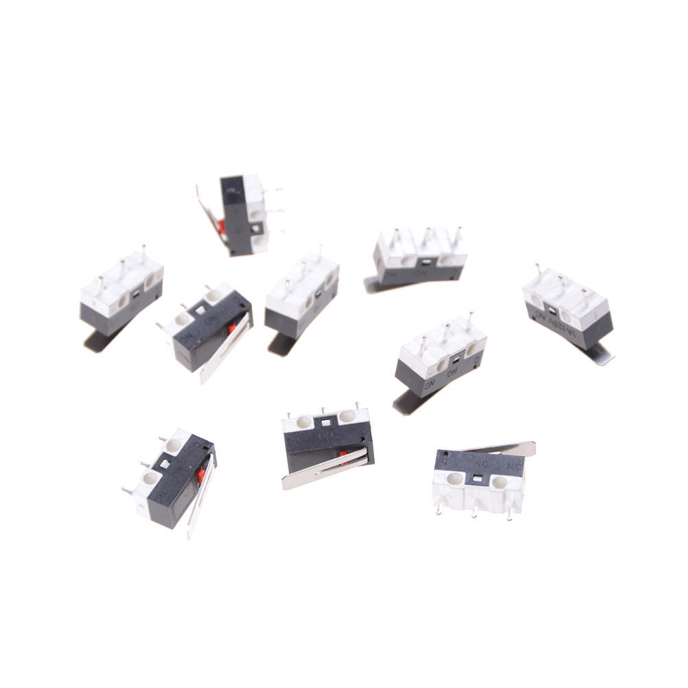 10Pcs Kw10 125V 1A 3 Terminals Momentary 13Mm Lever Arm Micro Switch
