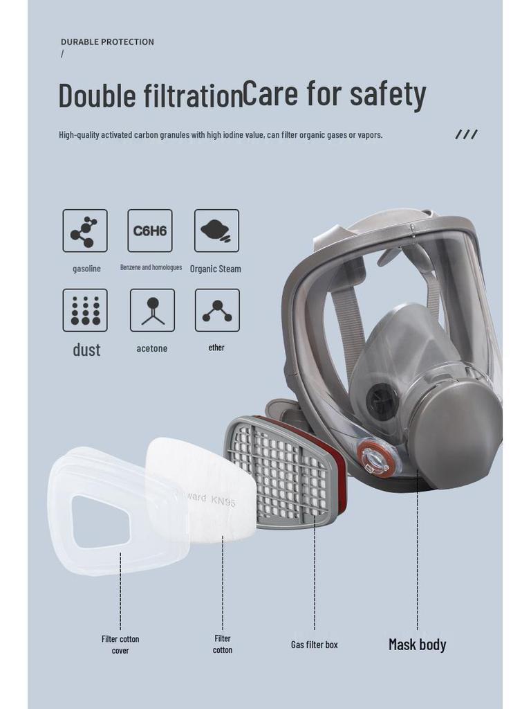 Multipurpose Respirator Mask for Spray Painting, Dust, Chemicals, Pesticides, and Decorating - 6800 Style