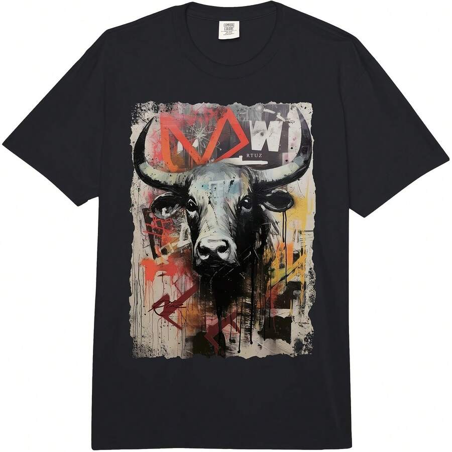 

Taurus Head Horns Animal Lovers Wild Bull Adult Heavyweight T-Shirt All Seasons,220g Pure Cotton 5XL різнокольоровий