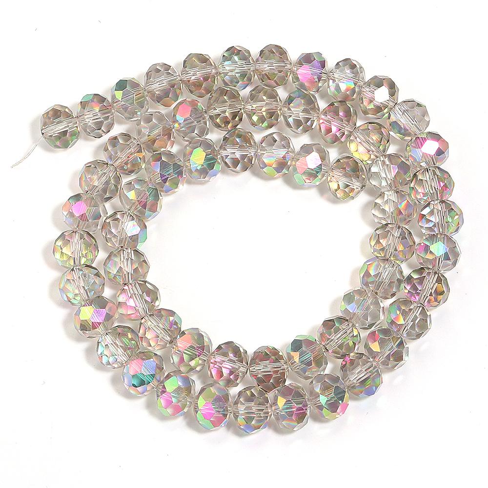 1 Strand 3/4/6/8/10mm Faceted Crystal Beads Transparent Pink Glass Loose Beads For Jewelry Making DIY Necklace Bracelet Supplies