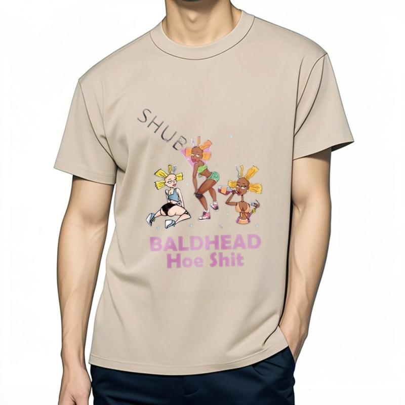 Men Black TshirtBald Headed Hoe Shit Funny Sarcasm T-Shirt Cotton Teeshirt Men Summer Fashion t-shirt Minimalist Tshirt
