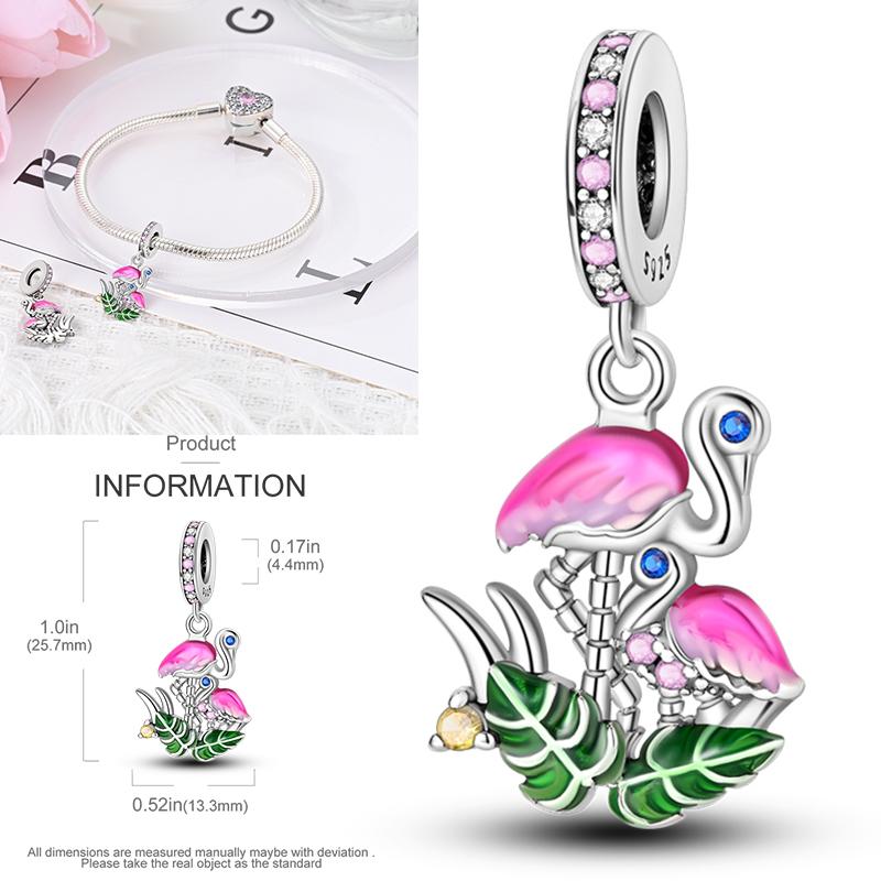 Neuer 925er Silber Kaktus Kleeblatt Anhänger Frühlingsgrüne Serie Perlenanhänger Für Original Perlenarmband DIY Schmuck