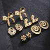 5pair Geometric Bowknot Stud Earrings Set Fashion Creative Gold Color Water Drop Heart Charm Luxury Earrings Party  Gifts