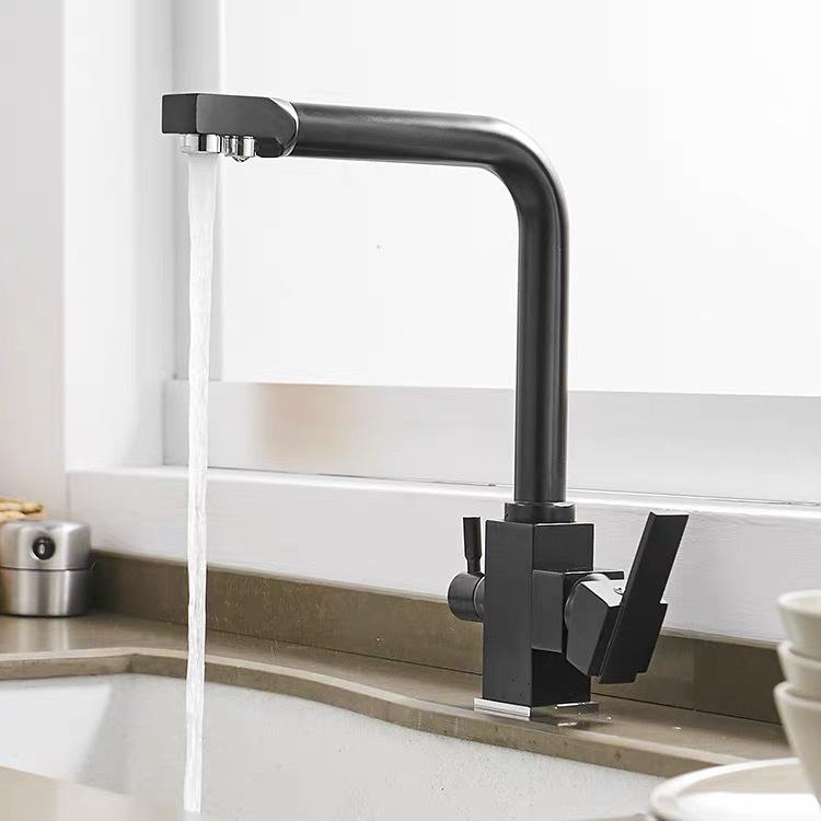 Gold Filter Kitchen Faucet Drinking Water Single Hole Black Hot and cold Pure Water Sinks Deck Mounted Mixer Taps White