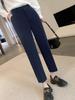 Calças Blazer Casuais Femininas de Cintura Alta Emagrecedoras - Estilo Cigarette de Nove Pontos Primavera/Verão