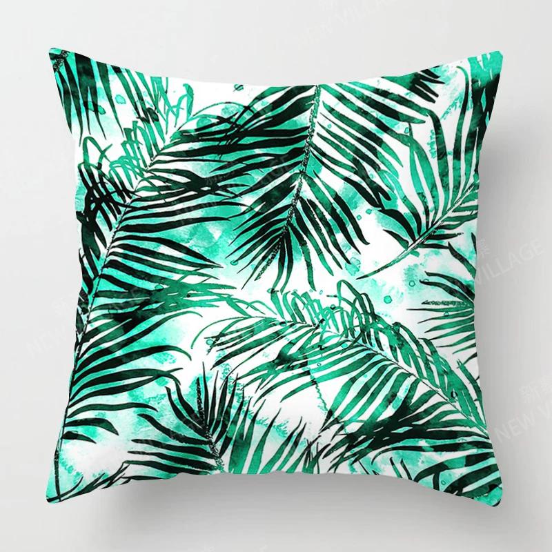 Creative Plant Leaf Patterns Throw Pillow Cover With Short Plush Print Living Room Sofa Decoration Cushion Cover Pillow Covers