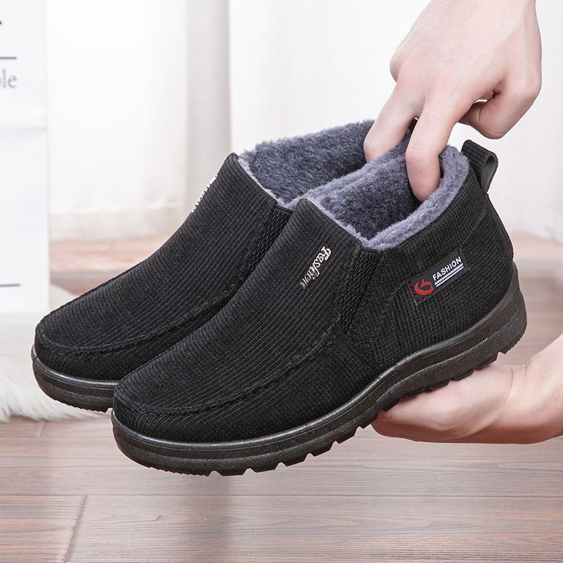 

Зимние хлопковые мужские ботинки на теплом меху, мягкие мужские зимние ботинки на платформе, мужские ботильоны, зимние мужские кроссовки, повседневная обувь черного цвета 39 чёрный