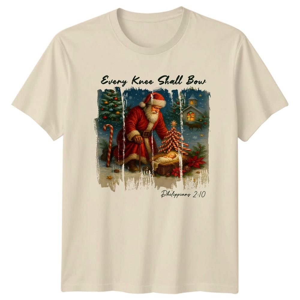 Every Knee Shall Bow Philippians 210 Nativity Christmas Unisexs Unisexs Graphic Tee
