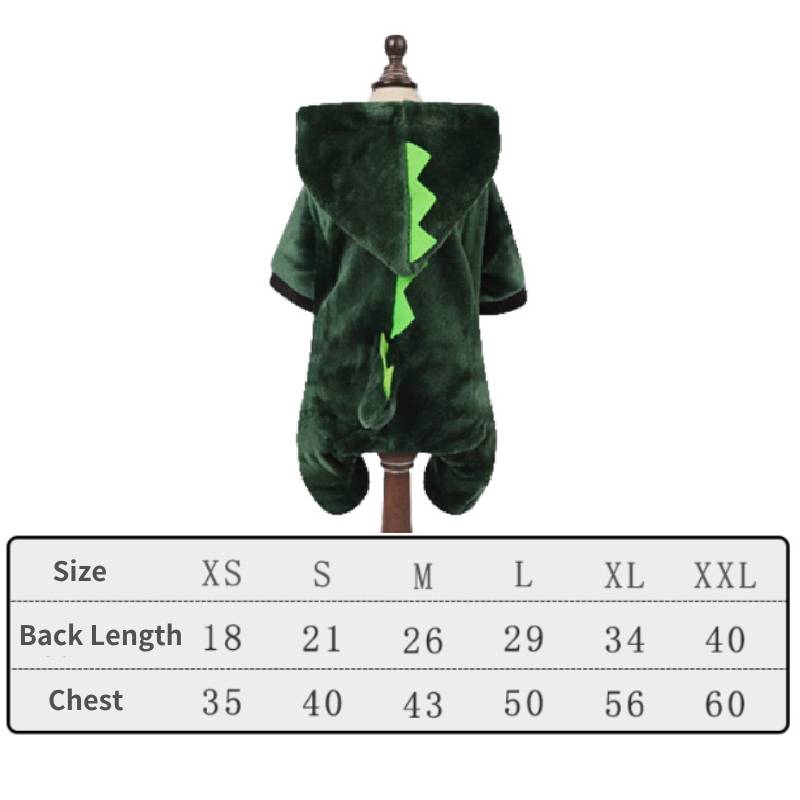 

Одежда для питомцев-собак Толстая теплая одежда Милое моделирование животных Коралловый плюшевый материал Dinosaur,XXL