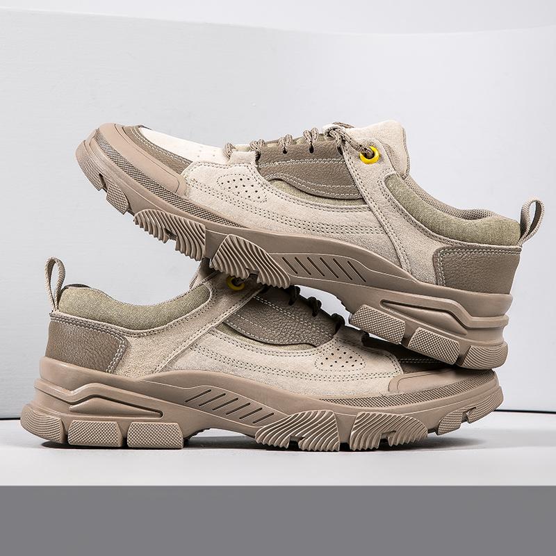 Genuine Leather Men Sneakers No-Slip Male Casual Shoes Comfortable Treking Footwear All-match Outdoor Hiking Shoes Leisure Walk