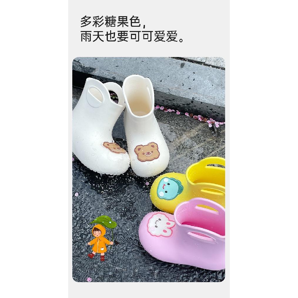 Adjustable Children's Rain Boots Boys and Girls Soft Sole Kindergarten Baby Elementary School Waterproof Non-Slip Rubber Boots