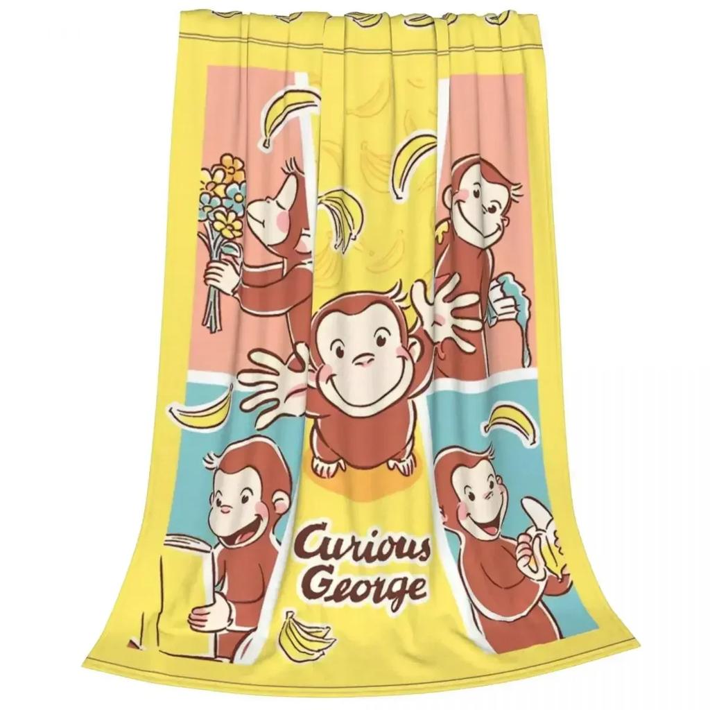 Curious George Spooky Fun Fuzzy Blanket Cartoon Monkey Funny Throw Blankets for Home 200x150cm
