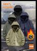 Men's Thin Plus Fleece Jacket, Waterproof Windproof Mountain-Style Outerwear with Detachable Hood for Spring & Autumn