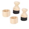 2 Pcs with Lid Cutting Board Oil Applicator Wood Sponge Wooden Sponge Applicator  Kitchen Care