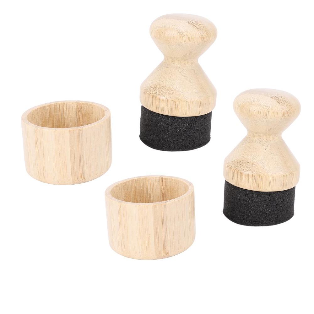 2 Pcs with Lid Cutting Board Oil Applicator Wood Sponge Wooden Sponge Applicator  Kitchen Care
