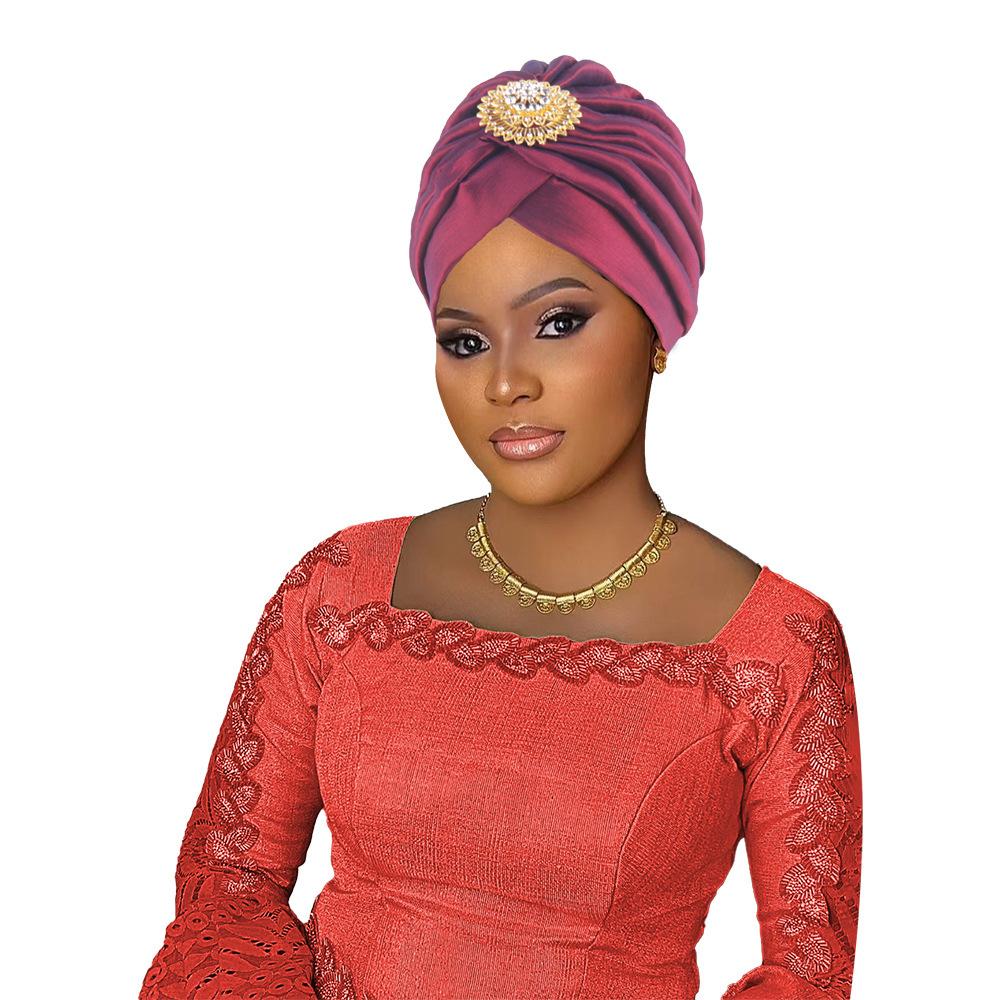 Indian Women Chemo Cap Muslim Diamonds Hijab Pleated Turban Wrap Headscarf Beanies Hair Loss Bonnet Hat Femme Turbante Mujer New