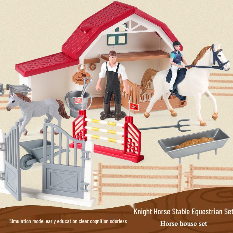 Educational Farm & Knight Playset: Animal Figures & Fence for Early Learning