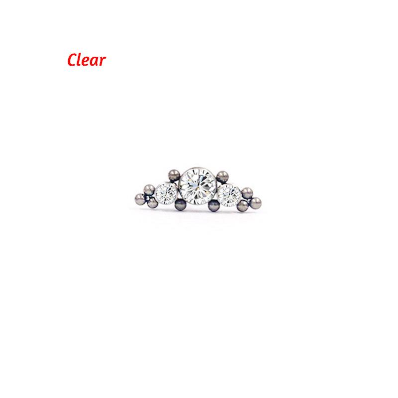 

F136 Титановый сплав Опаловый цветок Кошачья лапка Штанги для губы и хряща Stainless Steel 1.2x6mm