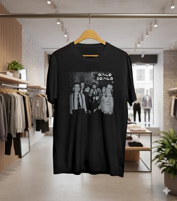 Oingo Boingo Foto Vintage de Banda New Wave Camiseta Negra - T066