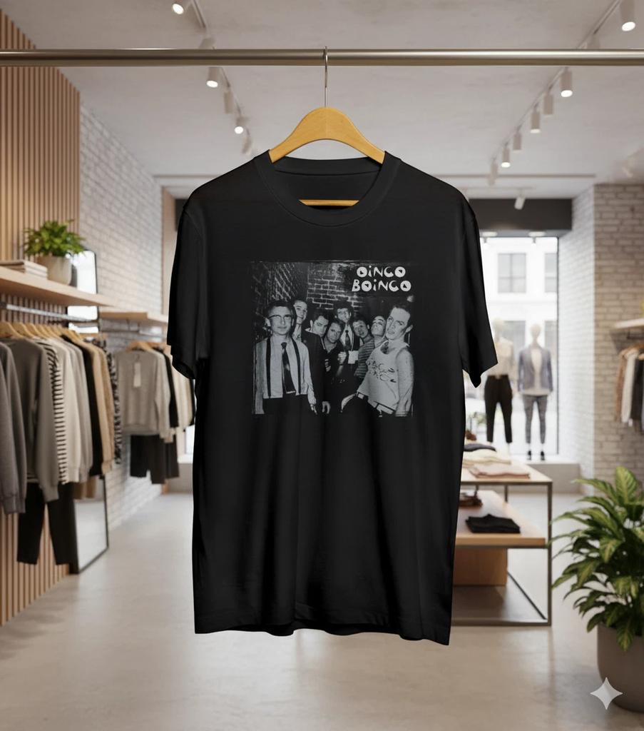 Oingo Boingo Vintage Band Photo New Wave Black T-Shirt - T066