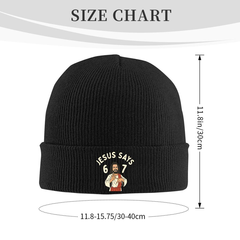 Jesus Says 67 Meme Skullies Beanies Caps Streetwear Winter Warm WoUnisex Unisex Knitted Hats Adult Unisex  Bonnet Hat