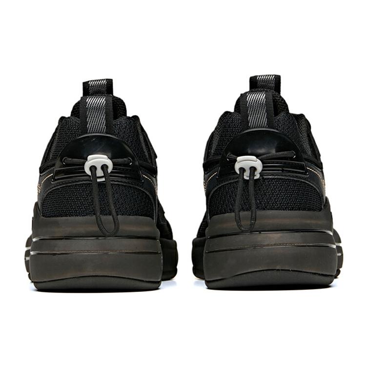 Anta Life Collection Cushioning, Wear Resistant Low Top Skateboard Shoes Men's Black Gold 912118050-4