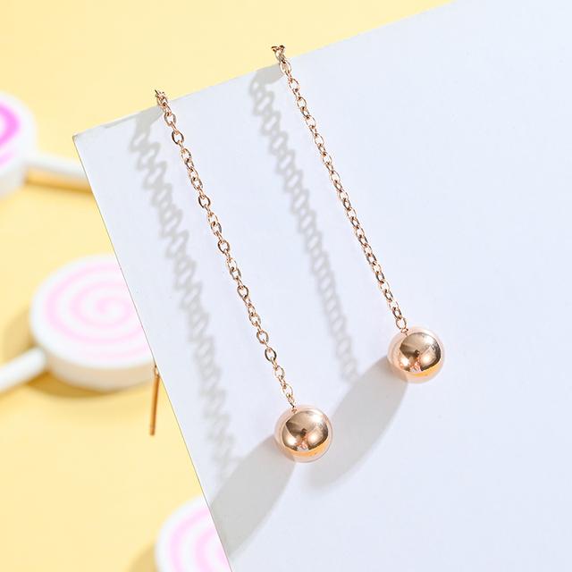 

Темпераментный светильник, роскошный шариковый кулон, длинная цепочка, серьги-капли для женщин, модные ювелирные изделия из нержавеющей стали для женщин золотой